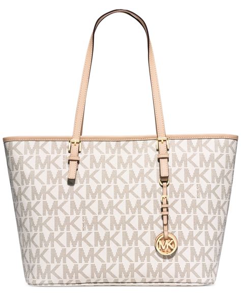 michael kors jet set travel top zip tote white